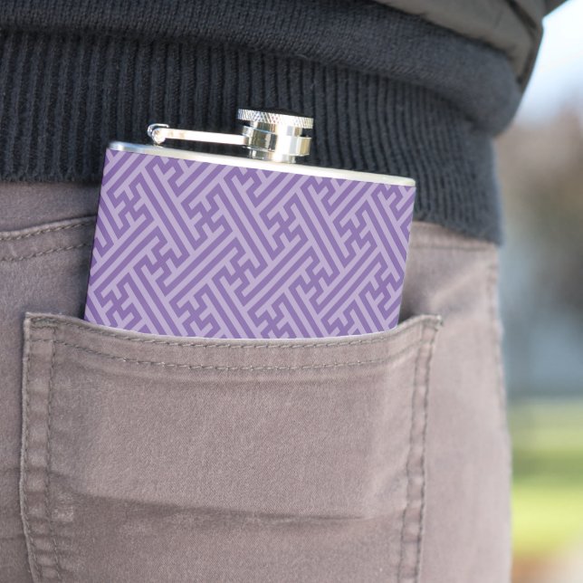 Sayagata pattern, Japanese, Purple and Pink Hip Flask (In Situ)