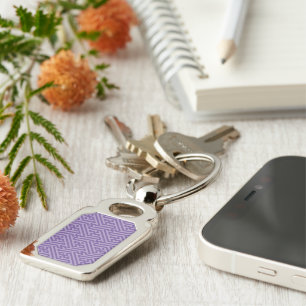 Sayagata pattern, Japanese, Purple and Pink Key Ring