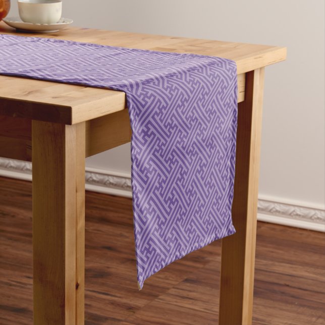 Sayagata pattern, Japanese, Purple and Pink Short Table Runner (In Situ)