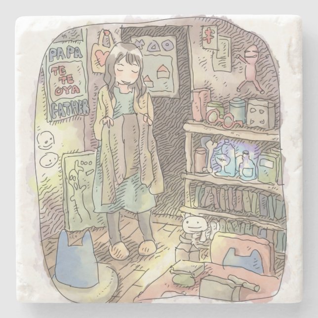 Sayagoji Stone Coaster (Front)