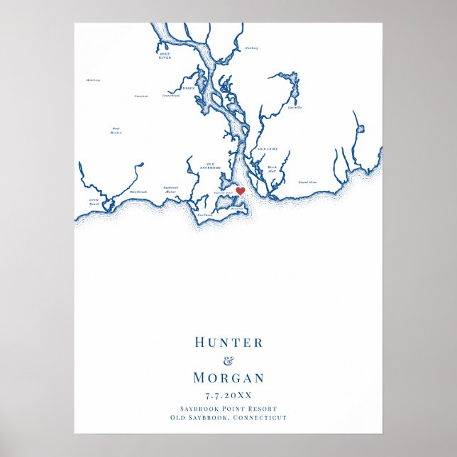 Saybrook Point Resort Wedding Guest Book Poster (Front)