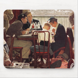Saying Grace by Norman Rockwell Mouse Pad