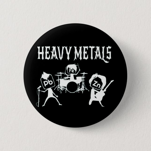 Saying Heavy Metals Rocks Chemistry Gift Button (Front)