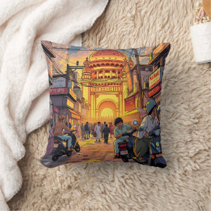 Saying Hello from India   Kolkata Cushion