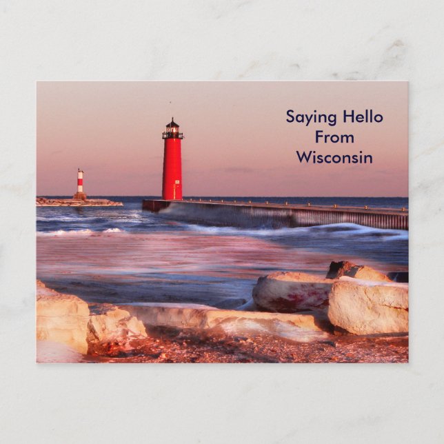 Saying Hello FromWisconsin Postcard (Front)
