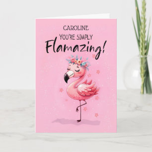 Saying Hi Personalise with Flamingo Fabulous Fun Card