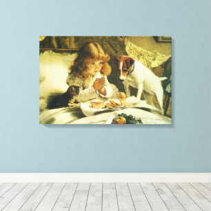 Saying Our Prayers, Suspense Charles Burton Barber Canvas Print