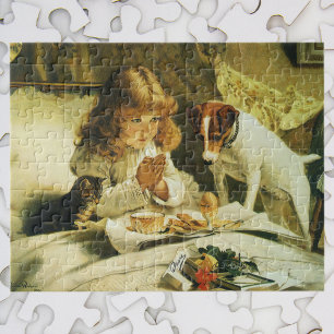 Saying Our Prayers, Suspense Charles Burton Barber Jigsaw Puzzle