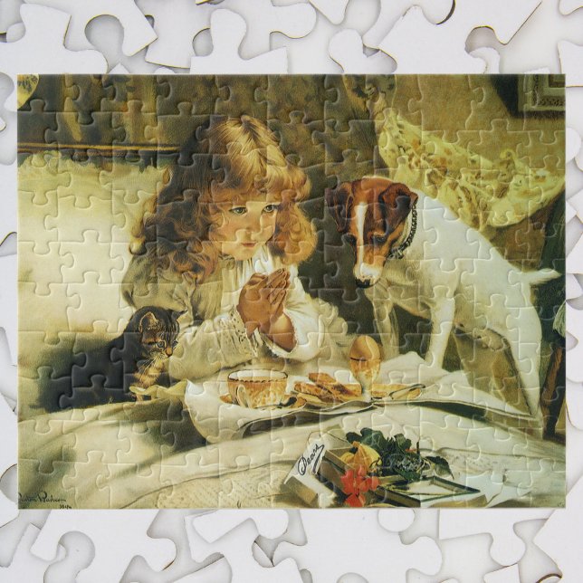 Saying Our Prayers, Suspense Charles Burton Barber Jigsaw Puzzle (Creator Uploaded)