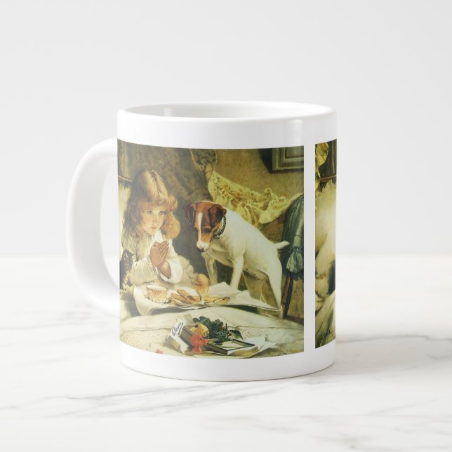 Saying Our Prayers, Suspense Charles Burton Barber Large Coffee Mug (Front Left)