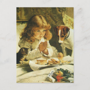 Saying Our Prayers, Suspense Charles Burton Barber Postcard