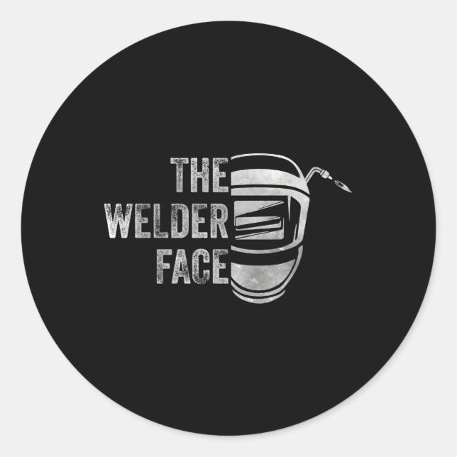 Saying Welding Strong Welder Face Classic Round Sticker (Front)