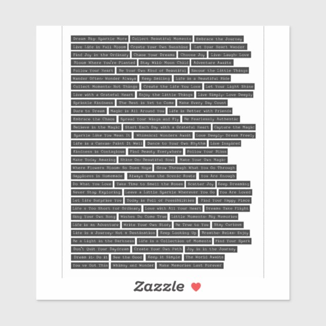 Sayings and Sentiments Words (Sheet)