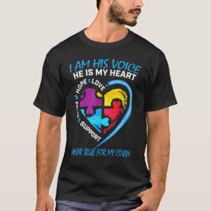 Sayings Puzzle I Wear Blue For My Cousin Autism Aw T-Shirt