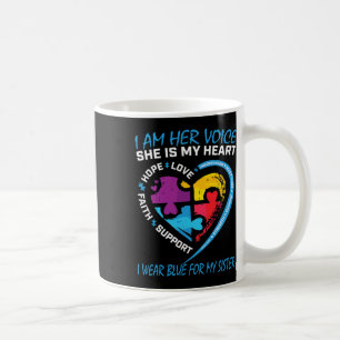 Sayings Puzzle I Wear Blue For My Sister Autism Aw Coffee Mug
