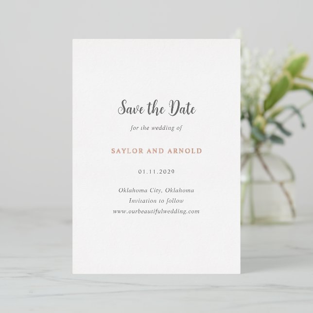 Saylor Modern Wedding Save the Date (Standing Front)