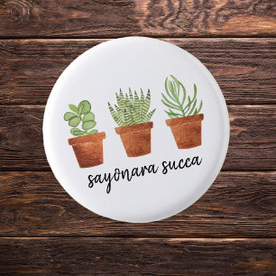 Sayonara Succa Succulent 3 Cm Round Badge