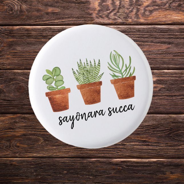 Sayonara Succa Succulent 3 Cm Round Badge (Creator Uploaded)