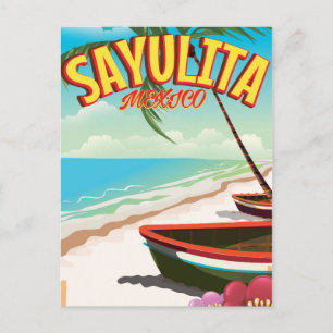 Sayulita Mexican travel poster Postcard