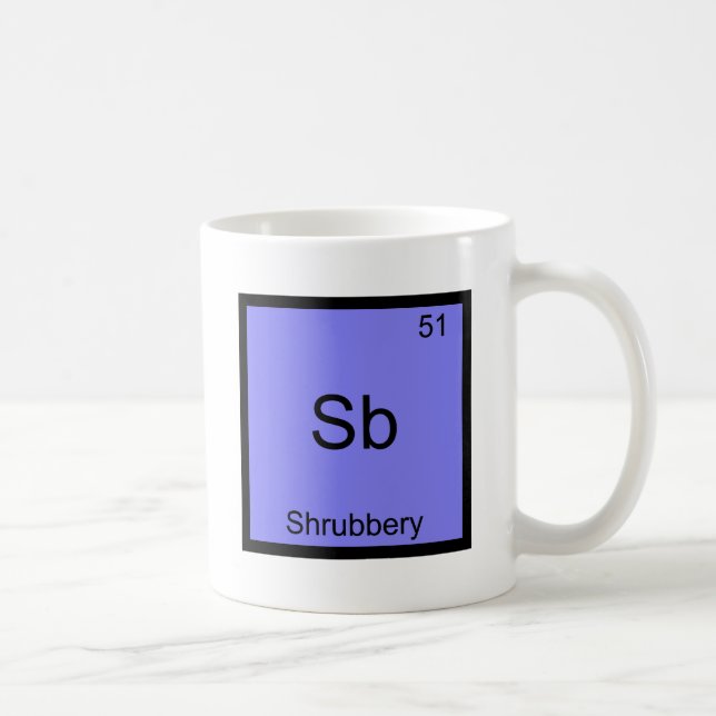 Sb - Shrubbery Funny Chemistry Element Symbol Tee Coffee Mug (Right)