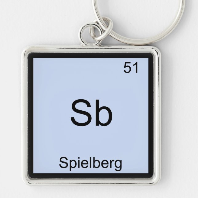 Sb - Spielberg Funny Chemistry Element Symbol Tee Key Ring (Front)