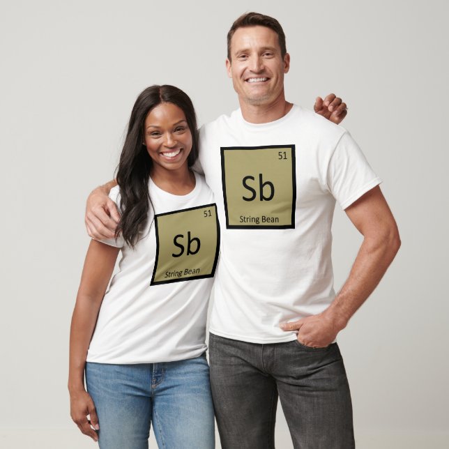 Sb - String Bean Vegetable Chemistry Symbol T-Shirt (Unisex)