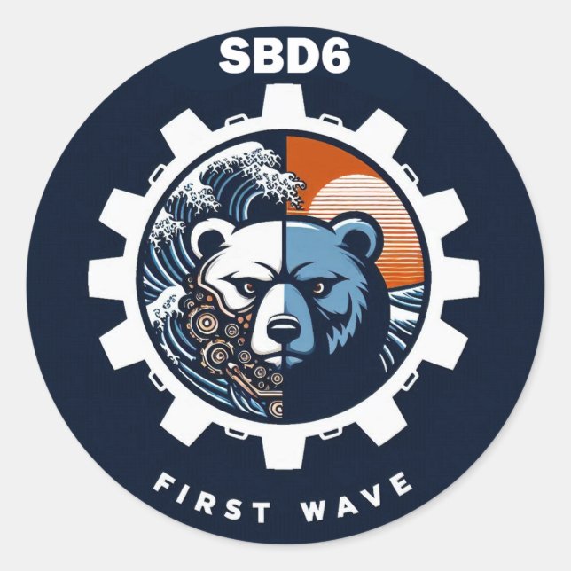 SBD6 Bear Classic Round Sticker (Front)