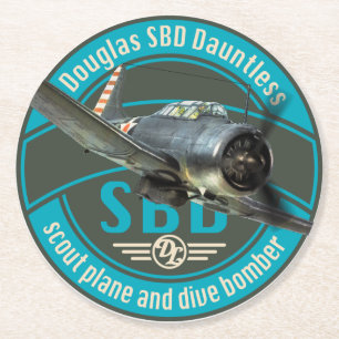 SBD Dauntless Round Paper Coaster