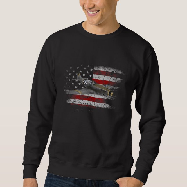 SBD Dauntless WW2 American Flag Dive Bomber Plane  Sweatshirt (Front)