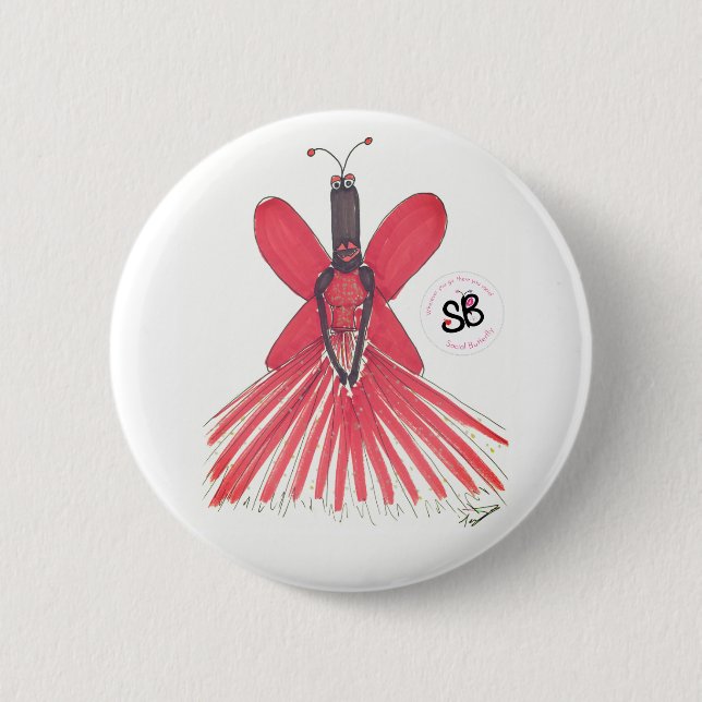 SBM Pseudo Celebrity Ball Gown Fashion Button Pin (Front)