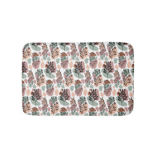 Sbstract leaves and organic shapes bath mat