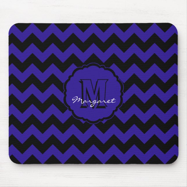 SC Chevron Mouse Pad-Blue and Black Pad (Front)