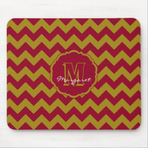 SC Chevron Mouse Pad-Burgundy and Gold Pad