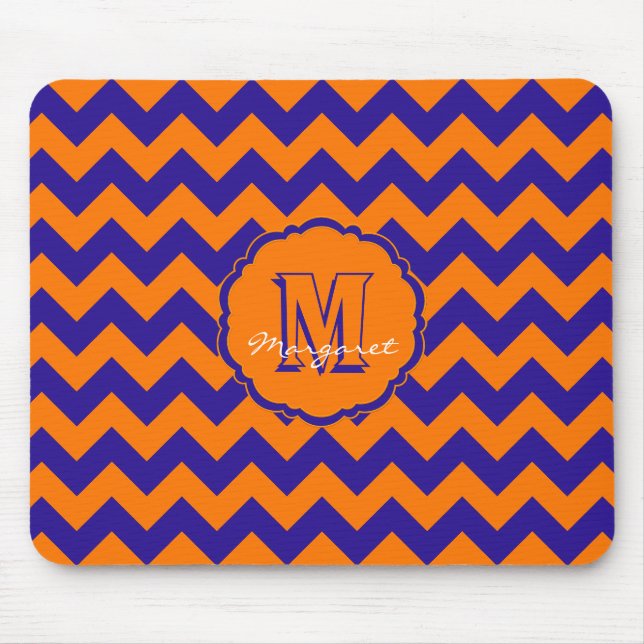 SC Chevron Mouse Pad-Orange and Blue Pad (Front)