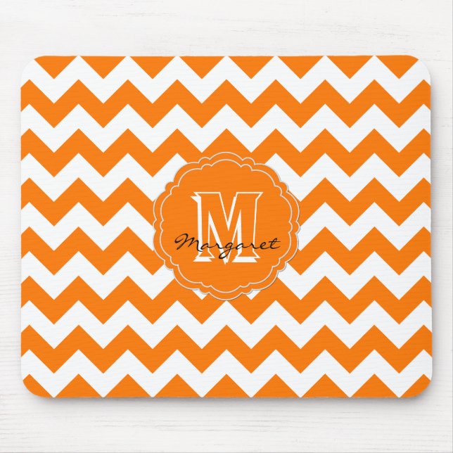 SC Chevron Mouse Pad-Orange and White Pad (Front)