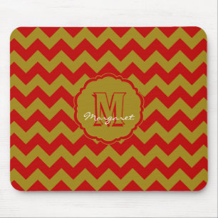 SC Chevron Mouse Pad-Red and Gold Mouse Pad