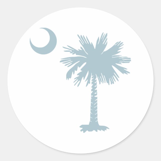 SC Palmetto & Crescent (CB) Classic Round Sticker (Front)