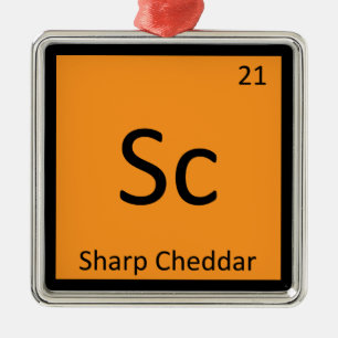 Sc - Sharp Cheddar Cheese Chemistry Periodic Table Metal Ornament