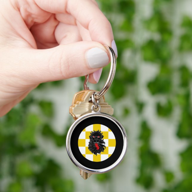 SCA An Tir Small (1.44") Round Keychain (Hand)