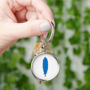 SCA Clan Blue Feather Keychain