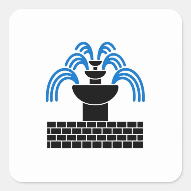 SCA Fontaine dans Sable Populace Badge Square Sticker (Front)