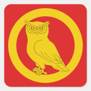 SCA Owl's Nest Populace Badge Square Sticker