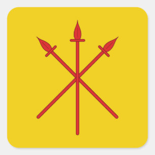 SCA Red Spears Populace Badge Square Sticker