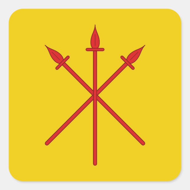 SCA Red Spears Populace Badge Square Sticker (Front)