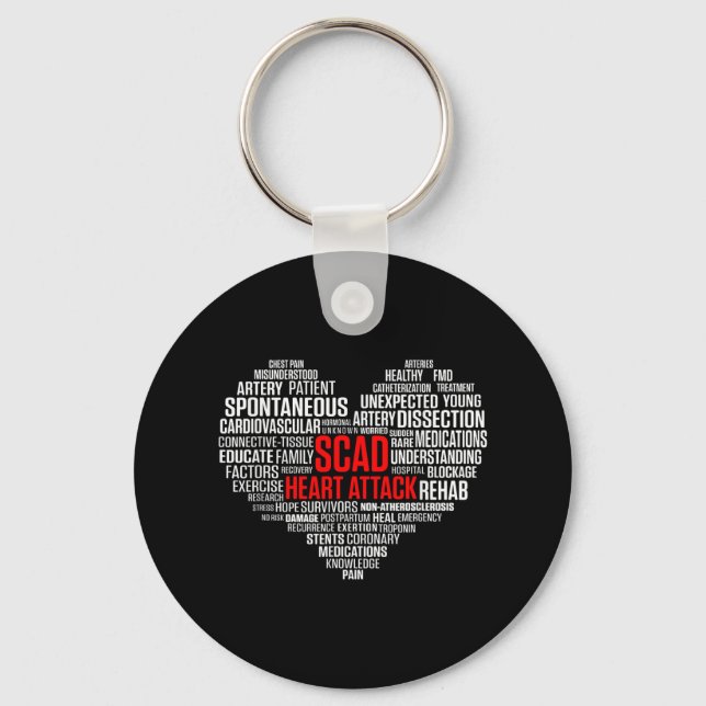 Scad Heart Attack Survivor Patient Warrior Awarene Key Ring (Front)