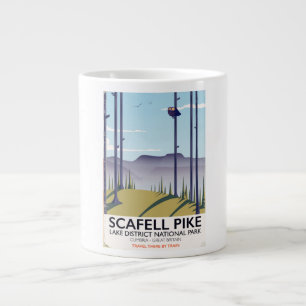 Scafell Pike, Cumbria, Vintage travel poster Large Coffee Mug