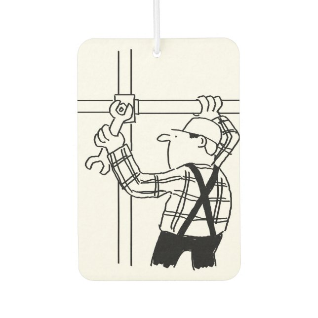 Scaffolder Cartoon Car Air Freshener (Front)