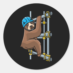 Scaffolder Sloth Scaffolding Classic Round Sticker