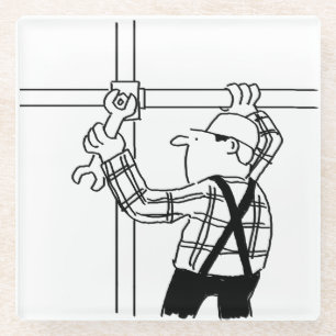 Scaffolder with Scaffolding Glass Coaster