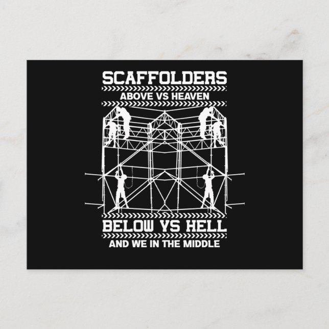 Scaffolders Sky Hell In The Middle Of Scaffolding Postcard (Front)